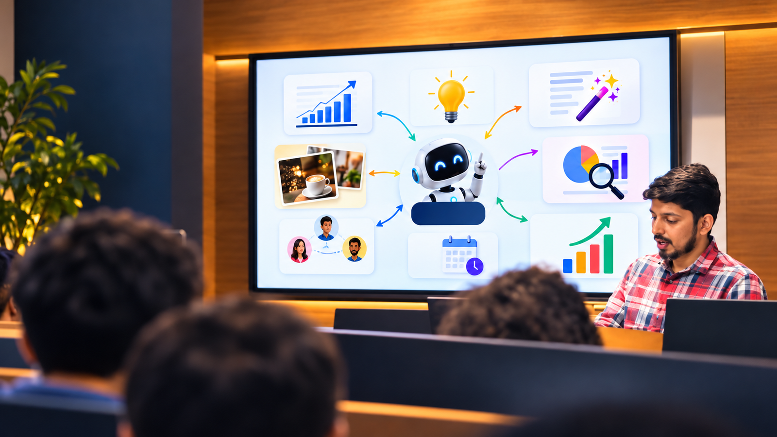 Teaching session with a visual presentation